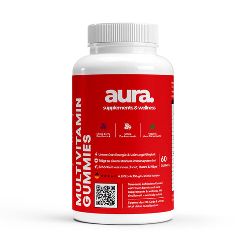 aura™ Multivitamin Gummies – Energie, Immunstärke & Schönheit in 2 Gummies | 60Stk.