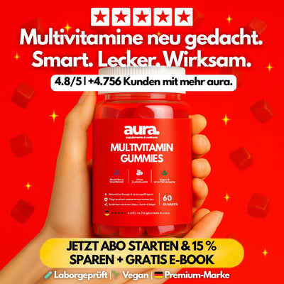 aura™ Multivitamin Gummies – Energie, Immunstärke & Schönheit in 2 Gummies | 60Stk.