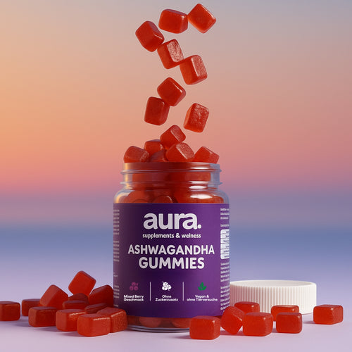 aura™ Ashwagandha Gummies – Ruhe, Fokus & besserer Schlaf in 2 leckeren Gummies | 60Stk.