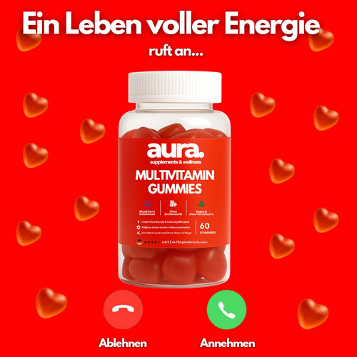 Aura™ Multivitamin Gummies – Energie, Immunstärke & Schönheit in 2 Gummies | 60Stk.