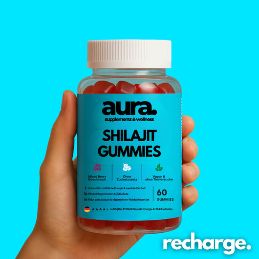 Aura™ Shilajit Gummies – Natürliche Energie, Fokus & Vitalität in 2 leckeren Gummies | 60Stk.