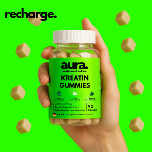 Aura™ Kreatin Gummies – Mehr Power, Fokus & Leistung ohne Pulver oder Shakes | 90. Stk