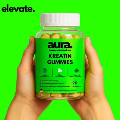 Aura™ Kreatin Gummies – Mehr Power, Fokus & Leistung ohne Pulver oder Shakes | 90. Stk