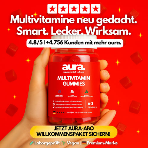 Aura™ Multivitamin Gummies – Energie, Immunstärke & Schönheit in 2 Gummies | 60Stk.
